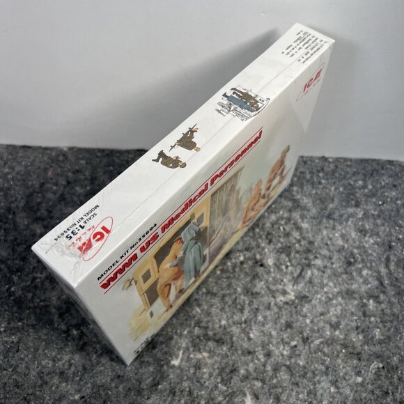 ICM 35694 US Medical Personnel, WWI Model Kit 4 figures stretcher 1/35 Sealed - Picture 6 of 7